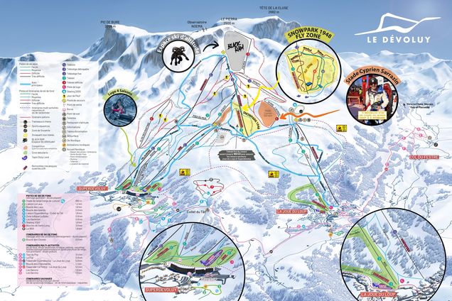 Plan des pistes SuperDévoluy & La Joue du Loup