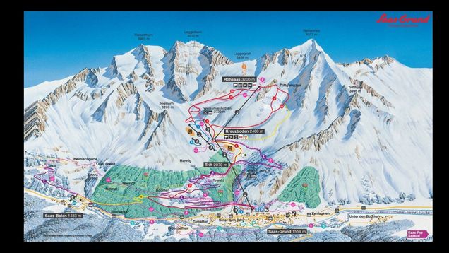 Pistkarta Hohsaas - Saas-Grund