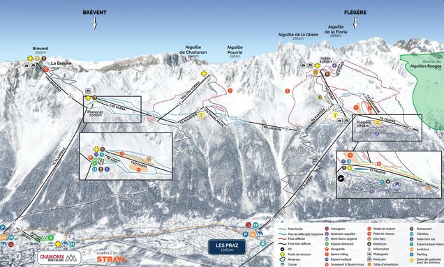 Piste map Brévent - Flégère (Chamonix)