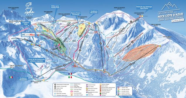 Piste map Isola 2000