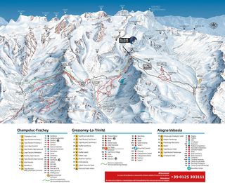Plan des pistes Monterosa Ski - 3 Valli