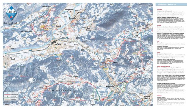 Piantina con piste di sci di fondo Itter