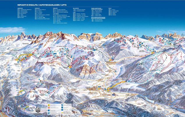 Piste map Latemar - Obereggen/Pampeago/Predazzo