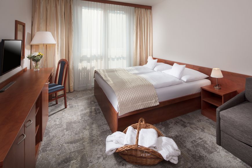Dvoulůžkov&yacute; pokoj/přist., sprcha/WC (cca 22 m&sup2;, economy), P