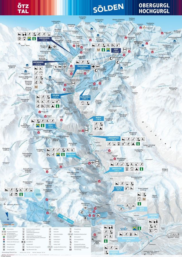 Hartă a pârtiilor Ötztaler Superskipass