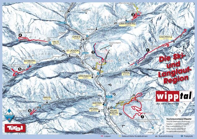 Cross-country map Steinach am Brenner