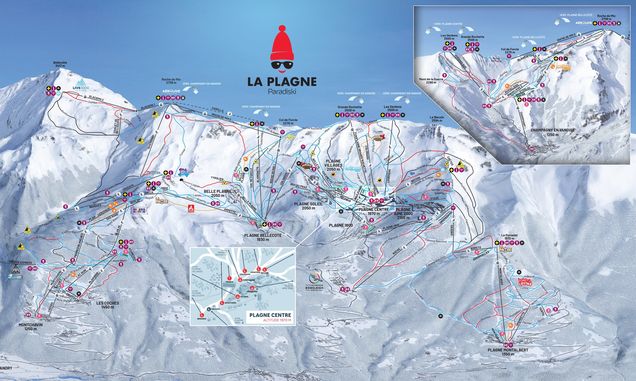 Pistekort La Plagne (Paradiski)