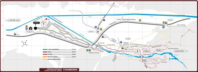 Cross-country map Chamonix