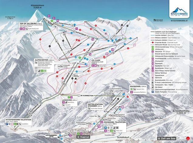 Pistenplan Kitzsteinhorn/Maiskogel – Kaprun