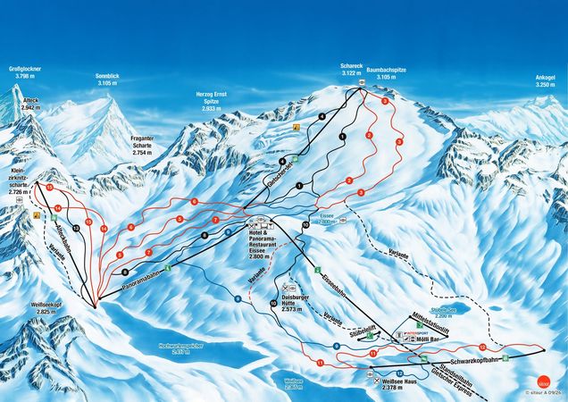 Pistenplan Mölltaler Gletscher