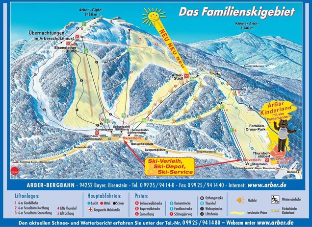 Plan des pistes Großer Arber