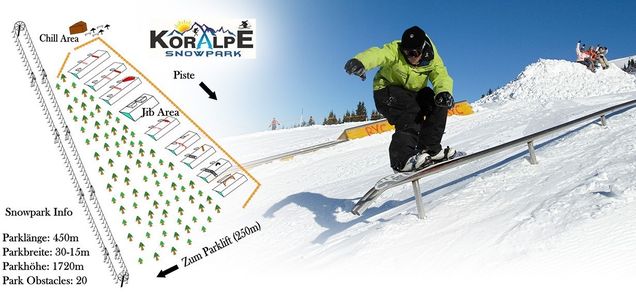 Snow park map Koralpe